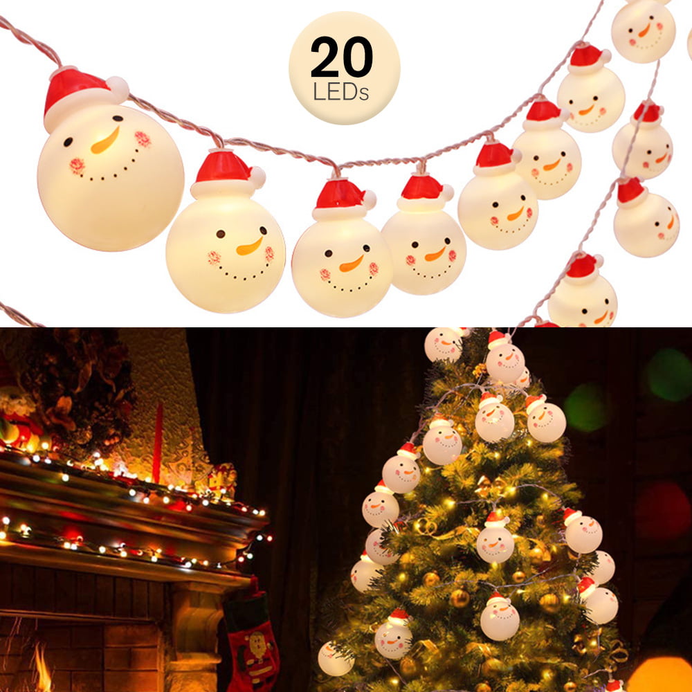 Christmas 10 LED String Light Snowman Fairy Indoor Lights Party Xmas Tree  Decor 