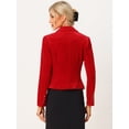 thumbnail image 4 of Chaqueta De Traje De Oficina De Negocios Con Solapa Y 1 Botón De Terciopelo Para Mujer Rojo S, 4 of 5