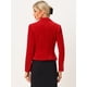 thumbnail image 4 of Chaqueta De Traje De Oficina De Negocios Con Solapa Y 1 Botón De Terciopelo Para Mujer Rojo S, 4 of 5