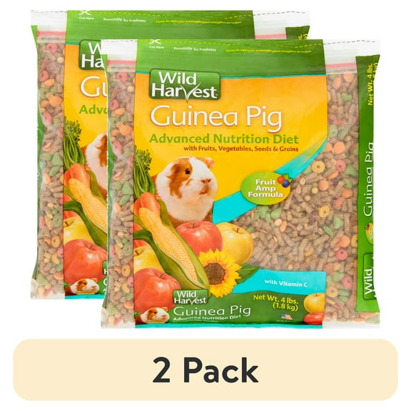 (2 pack) Wild Harvest Advanced Nutrition Diet Guinea Pig Food, Fruits, Vegetable, Seeds & Grain, 4 lbs.