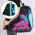 thumbnail image 4 of Durable Oxford Cloth Skate Bag with Large Capacity Pockets, Breathable Side Pocket & Adjustable Strap - Suitable for Kids Inline Skates, Roller Skates, Ski Boots & Skating Accessories, Blue, 4 of 10