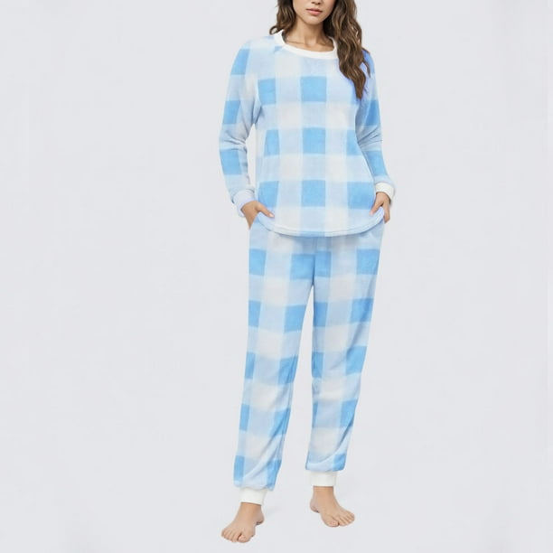Conjunto de top y pantalones de poliéster con bolsillos largos y estampado de cuello redondo informal para mujer