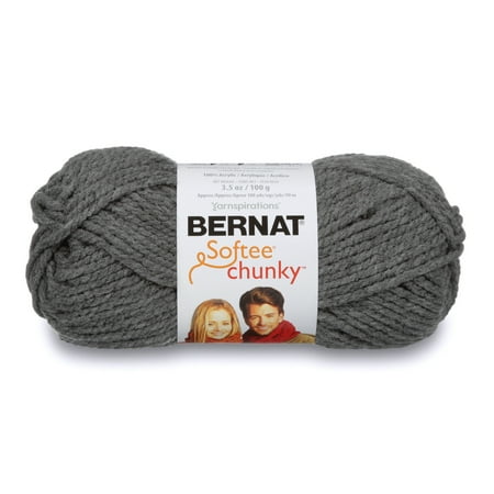 UPC: 0057355351240 | Bernat Softee Chunky Yarn (100G/3.5Oz) True Gray