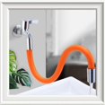 thumbnail image 4 of Universal Extension Faucet Hose - Flexible Jet Regulator - Malleable Freely Bendable Silicone Hose Kitchen Bathroom Sink Sprayer 360 Moldable Orange 5, 4 of 4