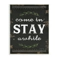thumbnail image 2 of The Stupell Home Decor Collection Come Stay Awhile Rosemary Typography Distressed Black Wall Plaque Art, 10 x 0.5 x 15, 2 of 4