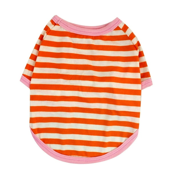 Ropa para Mascotas Camisa a rayas de cuello redondo para perros Ropa para mascotas Ropa para perros pequeños estilo coreano