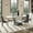 Glossy White & Gray, variant on POVISON 71"Hobart Modern Minimalist Dining Table For 4-6, White Rectangular Matte Sintered Stone Tabletop, Bronze Carbon Steel Leg