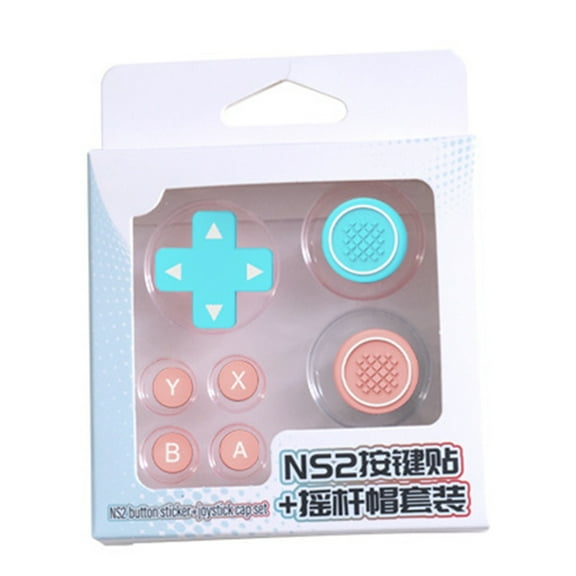 ABXY Sticker Skin Thumb Stick Grip Caps D-pad Button Protective Stickers for NS2 Soft Joystick Covers