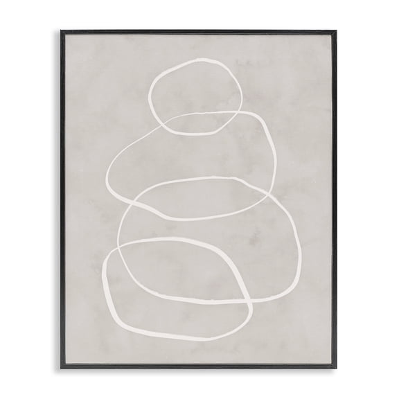 Stupell Industries Contemporary Abstract Rock Balance Black Framed Giclee Art, 11 x 14, by Nina Blue