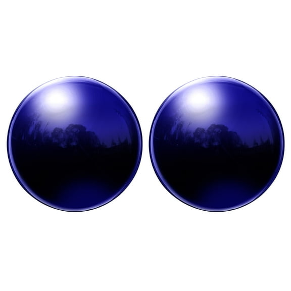 Uxcell 2 Pcs Gazing Ball 3 Inch 76mm Polished Hollow Ball, Stainless Steel Gazing Globe Mirror Ball, Deep Blue