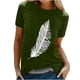 thumbnail image 1 of Camiseta de mujer Camisetas divertidas y lindas de manga corta Camiseta de otoño Camiseta con estampado de plumas Regalo Tops Blusa Regalo para mujer Pompotops hfajkhk125369, 1 of 8