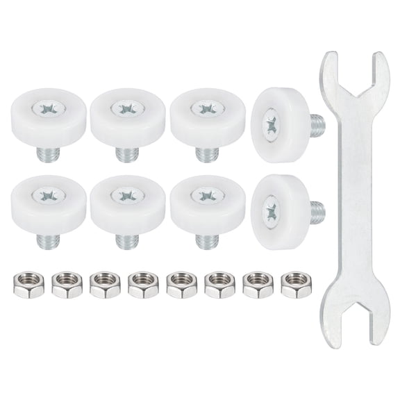Uxcell Drawer Rollers Wheel Cabinet Positioning Sliding with Screw Wrench for Drawers DIY 0.75"
