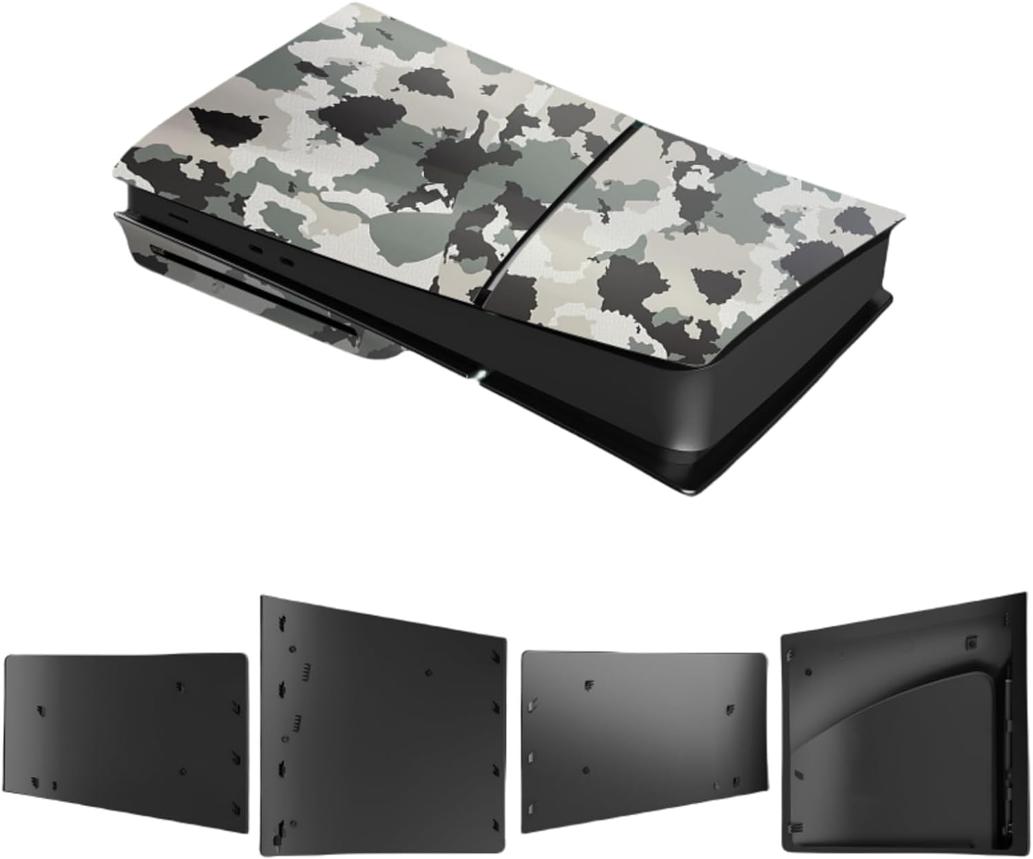 Disc Edition Cover Plates for PS5 Slim Console, Shell Panels Compatible with Playstation 5 Slim Accessories Protective Replacement Faceplate (Camouflage)