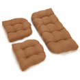 thumbnail image 2 of U-Shaped Microsuede Tufted Settee Cushion Set (Set of 3) - Saddle Brown, 2 of 2