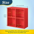 thumbnail image 5 of Kings Brand Furniture - 4 Cube Storage Organizer Book Shelf, Toy Storage Organizer for Playroom, Bedroom, Nursery School, Red, 5 of 9