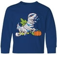 thumbnail image 3 of Inktastic Halloween Dinosaur Mummy Long Sleeve Youth T-Shirt, 3 of 5