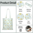 thumbnail image 5 of Vintage Daisy Print Reusable Grocery Tote Bag – Large Canvas Shopping Bag with Boho Floral Watercolor Design, Eco-Friendly & Heavy-Duty Market Tote for Women, Farmers Market, Beach, Spring & Summer, 5 of 6