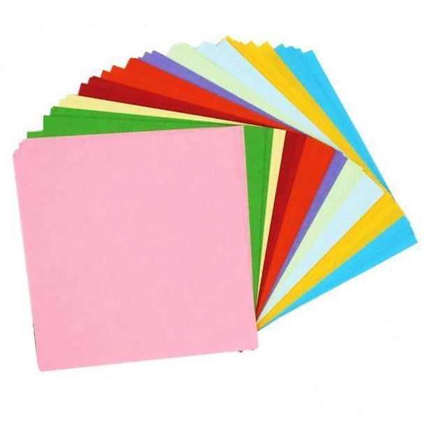 100 Hojas de 10 Colores de Doble Cara Plegables Papeles de Origami Artes Artesanales 15x15cm 3 piezas