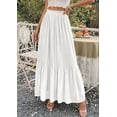 thumbnail image 3 of PRETTYGARDEN Long Skirts for Women Summer Vacation Outfits Spring Chiffon Elastic Waist Flowy A-Line Pleated Midi Skirt, 3 of 10