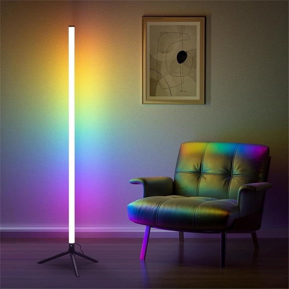 Smart RGB Floor Lamp, Music Sync Color Changing LED Corner Lamp with Remote & App Control, Timing Function, Dimmable Standing Lamp for Bedroom, Living Room, Gaming Room, Party Decor