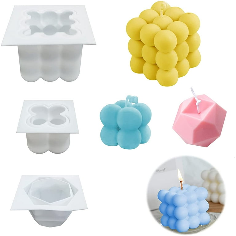 Candle Mold. Cute Cube Candle Silicone Mold. Soft Mold for Casting Candle.  DIY Candle Crafts Art Supplies Candle Making. 