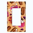 thumbnail image 2 of Metal Light Switch Wall Plate Outlet Cover (Coffee Mocha Candy Bean Toffee Swirl Cupcake Coffee Maker Orange Pink Hearts - Single Rocker), 2 of 2