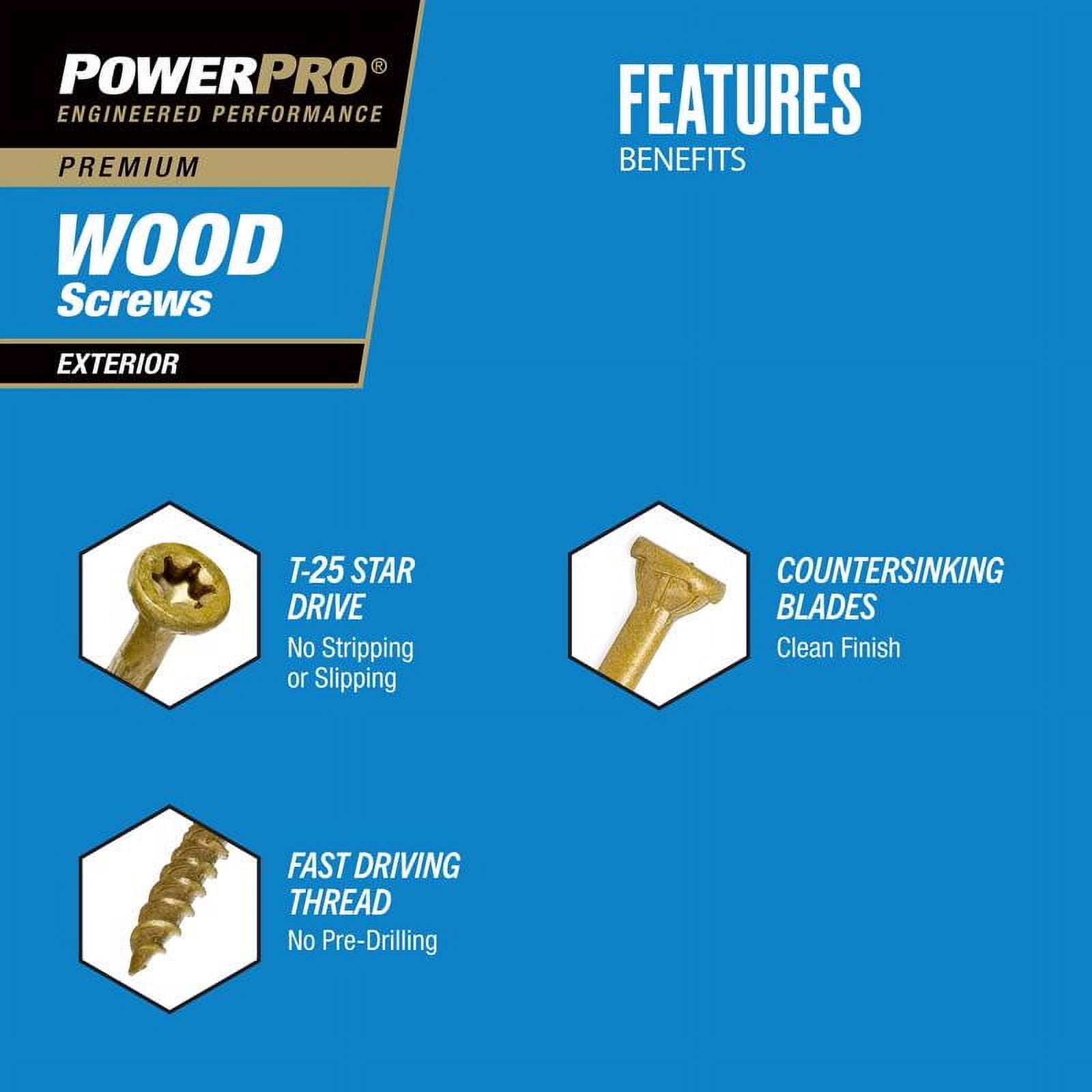 Hillman 48595 Power Pro No. 8 X 1-1/2 In. L Star Exterior Wood Screw 1 Lb.