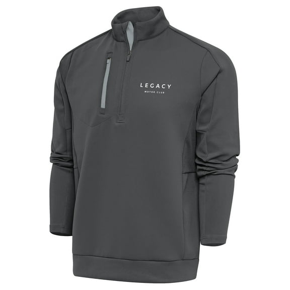 Men's Antigua Pewter LEGACY Motor Club Generation Quarter-Zip Pullover Top