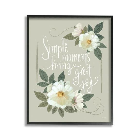 Stupell Industries Simple Moments & Blossoms Botanical & Floral Painting Black Framed Art Print Wall Art, 11 x 14