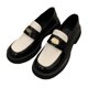 thumbnail image 2 of Zapatos Retro de Cuero de PU para Mujer Zapatos Casuales cómodos y Simples de Moda para el Trabajo de Viaje en casa Negro y Beige 38, 2 of 8