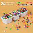 thumbnail image 2 of 1200 Pcs Pony Beads Plastic Beads for Bracelet Making, Multi-Colored Beads for Hair Braiding, DIY Crafts, Kandi Jewelry, Key Chains and Ornaments Decorations 24 Assorted Colors, 2 of 8