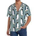 thumbnail image 1 of Fotbe Penguin Camisa Estampada de Manga Corta para Hombre, Casual de Verano, Estilo Playero, Sin Arrugas-Large, 1 of 5