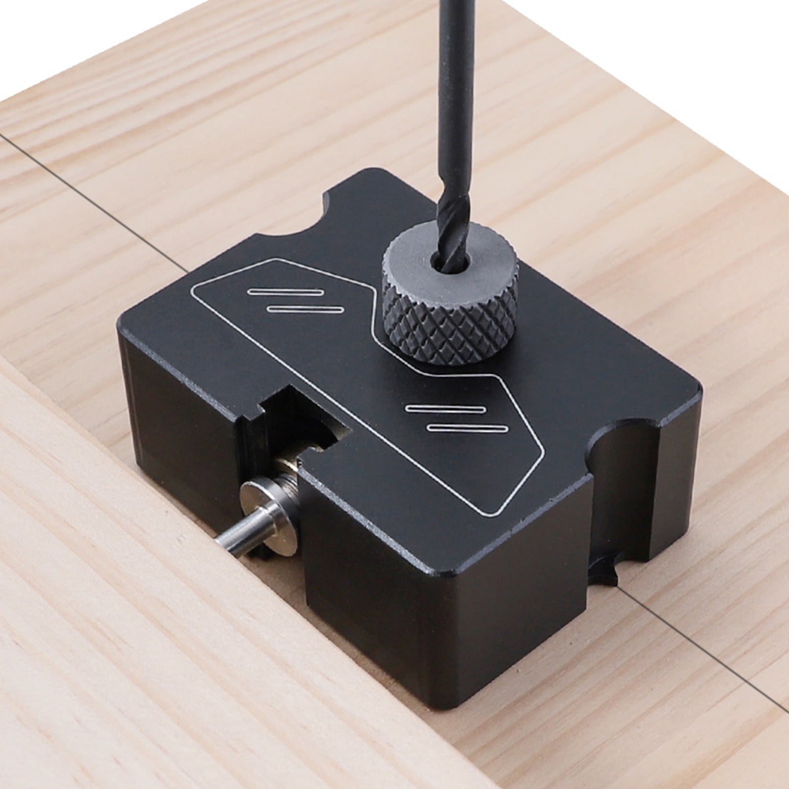 Practical Doweling Jig Invisible Connector Punch Locator with 4mm Drill Bit Position Guide Jig for Furniture Woodworking