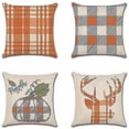 thumbnail image 1 of 4 Pieces Throw Pillow Covers 18 X 18 Inch Plaid Animals Pillowcase Pillow Covers Cute Pillow Cases, 1 of 2
