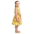 thumbnail image 2 of Baby Girl Casual Dress Collared Button Down Kids Summer Party Sleeveless Dresses in Bird Yellow, Size 5-6, 2 of 6