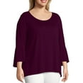 thumbnail image 3 of Just My Size Women's Plus Size Bell Sleeve Pin-tuck Top, 3 of 5