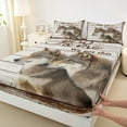 thumbnail image 3 of Homewish Jungle Animal Wolves Full Size Sheets 4-Piece for Teenagers,Rustic Cabin Lodge Breathable Bed Sheets,Retro Vintage Aesthetic Lightweight Sheet Sets,Super Cozy Room Decor, 3 of 7