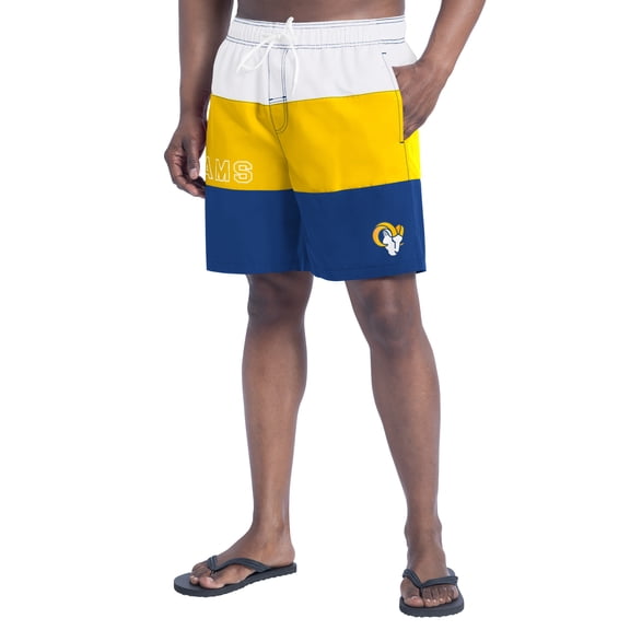 Men's G-III Sports by Carl Banks  Royal/Gold Los Angeles Rams Sunrise Volley Swim Shorts