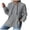 Grey, variant on Pullover Sweaters for Women With Buttons Fall Winter Comfy V-Neck Long Sleeve Rolled Drop Shoulder Hoody Solid Color Leisure Cotton Sweatshirts Hoodies(White,XL)