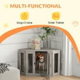 thumbnail image 4 of PawHut Corner Dog Crate Furniture for Medium-Sized Dogs, Walnut Brown, 4 of 10