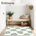 thumbnail image 3 of ODIKA 2'x3' Machine Washable Non-Slip Area Rug, Classic Evergreen Sprig and Ornament Arrangement with Frosted Snow Detail High Traffic Rug, Green, 739320, 3 of 7
