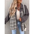 thumbnail image 4 of SHAR Women's denim jacket, long sleeve plaid button down shirt jacket, 4 of 5