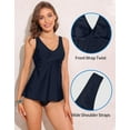thumbnail image 3 of Attraco Womens Swimsuit Top Tankini Top Twist V Neck Bathing Suit Top Flowy Padded Swim Tank Top Only, 3 of 8