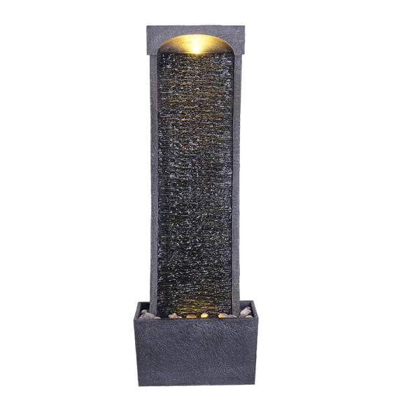 Teamson Home 38.58" Curved Waterfall Fountain with LED