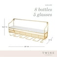 thumbnail image 4 of Twine Wall Mounted Wine Rack with Cork Holder, Home Bar Décor, Gifts, Gold, 4 of 7