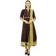 thumbnail image 3 of Atasi Women's Long Brown Cotton Anarkali Salwar Suit Casual Ethnic Clothing-4, 3 of 9