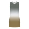 thumbnail image 6 of Long Sleeve Dress For Women Women Summer Dresses Women's Summer Fashion Printing Sleeveless V-Neck Dress Brown XL, 6 of 7