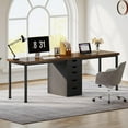 thumbnail image 4 of Tribesigns Two Person Desk with 5 Drawers, 78.7 Inches Long Double Computer Desk for Home Office (Brown/Black）, 4 of 5