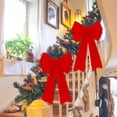 thumbnail image 3 of Pakyozj 2 PCS Red Velvet PVC Indoor/Outdoor Christmas Bows - Large 12 x 18 Inches, Perfect for Door, Fireplace, Stairs, Railing, Porch, 3 of 7