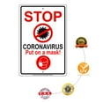 thumbnail image 2 of Stop Disease Put A Safety Face Cover Novelty Display Health and Safety Office Notice Outdoor Unique Aluminum Metal Sign 8"x12", 2 of 5